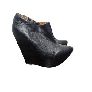 Jeffrey Campbell Black Zoe Hidden Wedge Platform Booties Rare